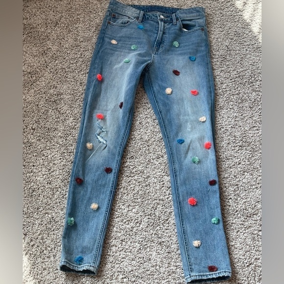 Lucky Brank Bridegetti Skinny Pompom Jeans Size 4 - Picture 1 of 8